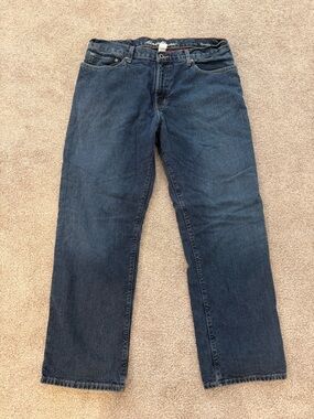 Eddie Bauer Men's Dark Blue Straight Jeans